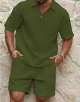 Helvano | Leinen-Set für Herren mit Kurzarmhemd und Shorts