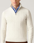 Helvano | Zopfstrick-Pullover mit Reissverschluss für Herren