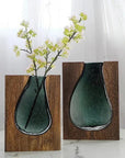Helvano | Dekovase aus Holz und Glas