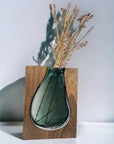 Helvano | Dekovase aus Holz und Glas