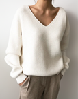 Helvano | Bequemer Pullover mit V-Ausschnitt für Damen