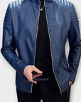 Helvano | Lederjacke mit Stehkragen für Herren