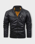 Helvano | Herren Lederjacke mit Fleecefutter im Retro-Look