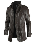 Helvano | Lange Bikerjacke aus Leder für Herren