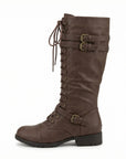Helvano | Retro-Schnürstiefel mit Schnalle für Damen