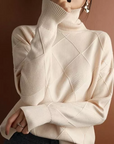 Helvano | Lockere Rollkragen-Strickjacke für Damen