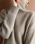 Helvano | Lockere Rollkragen-Strickjacke für Damen