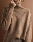 Helvano | Lockere Rollkragen-Strickjacke für Damen