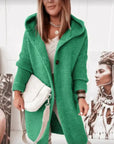 Helvano | Lange Strickjacke mit Kapuze für Damen