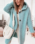 Helvano | Lange Strickjacke mit Kapuze für Damen