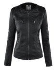 Helvano | Damen Jacke in Lederoptik mit Kapuze
