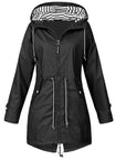 Helvano | Damen Trenchcoat mit Kapuze und Kordelzug