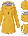 Helvano | Damen Trenchcoat mit Kapuze und Kordelzug