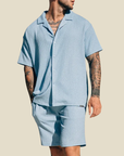 Helvano | Zweiteiliges Herren-Set: Kurzarmhemd & Shorts