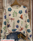Helvano | Strickpullover mit Blumenprint für Damen