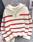 Helvano | Gestreifter Troyer-Pullover für Damen