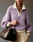 Helvano | Lockerer Half-Zip Strickpullover für Damen