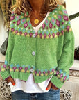 Helvano | Damen Strickjacke mit Norweger-Muster