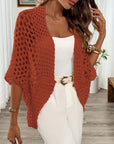 Helvano | Offene Damen-Strickjacke mit Fledermausärmeln