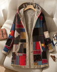 Helvano | Patchwork-Jacke mit Kapuze für Damen