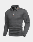 Helvano | Strukturiertes Langarm-Poloshirt für Herren