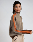 Helvano | Gestreifter Rollkragenpullover für Damen