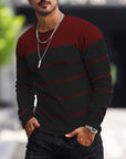 Helvano | Gestreifter Strickpullover mit Rundhals für Herren