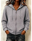 Helvano | Strukturierter Zip-Hoodie für Damen