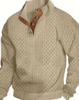 Helvano | Henley-Strickpullover mit Stehkragen für Herren