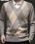 Helvano | Argyle-Pullover mit V-Ausschnitt für Herren
