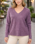 Helvano | Vintage Pullover mit V-Ausschnitt für Damen