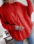 Helvano | Zopfstrick-Pullover mit Stehkragen für Damen