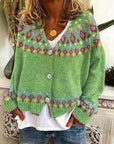 Helvano | Damen Strickjacke mit Norweger-Muster