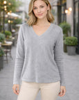 Helvano | Vintage Pullover mit V-Ausschnitt für Damen