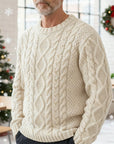 Helvano | Zopfstrick-Pullover mit Rundhals für Herren