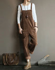 Helvano | Ärmelloser Cord-Overall mit weitem Bein für Damen
