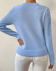 Helvano | Pointelle-Strickpullover mit Rundhals für Damen