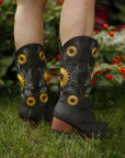 Helvano | Boho Damenstiefel im Sonnenblumen-Design in Braun