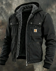 Helvano | Utility-Jacke mit Sherpa-Futter für Herren in Schwarz