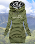Helvano | Damen Hoodie mit Herzschlag-Print