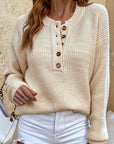 Helvano | Gerippter Henley-Pullover für Damen