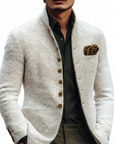 Helvano | Einreihige Strickjacke für Herren in Weiss