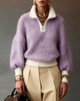 Helvano | Lockerer Half-Zip Strickpullover für Damen