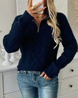 Helvano | Strukturierter Strickpullover mit Half-Zip