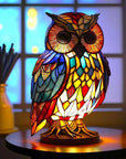 Helvano | Buntglas-Tischlampe im Tierdesign