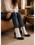 Helvano | Vintage Stiefeletten mit Knöpfen für Damen