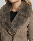 Helvano | Winterjacke mit Fellkragen für Damen in Braun