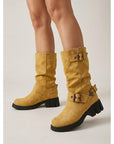 Helvano | Halbhohe Damen-Bikerboots mit Schnallen