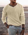 Helvano | Strukturierter Herren-Pullover mit V-Ausschnitt