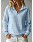 Helvano | Strukturierter Damen-Strickpullover mit Half-Zip